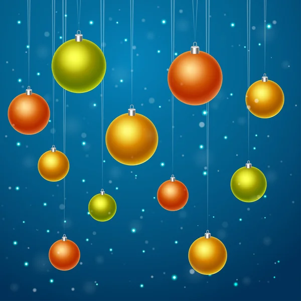 Christmas baubles isolated on abstract background. — Stock Vector