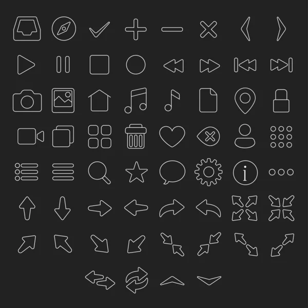 Set de iconos finos . — Archivo Imágenes Vectoriales