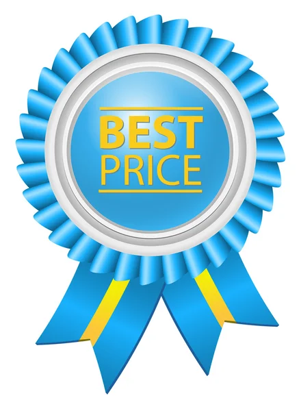 Best price label with ribbons — Stock Vector
