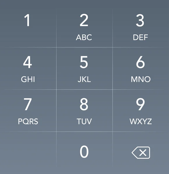 Phone Keyboard HUD Interface Stock Vector