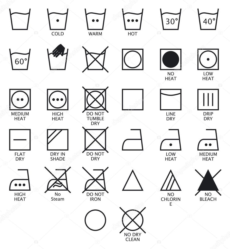 Tumble dry. Textile Care Symbols Stock Vector