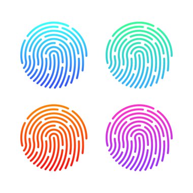 Fingerprint set Illustration clipart