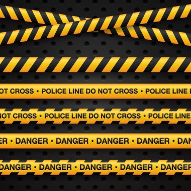Police line and danger tapes