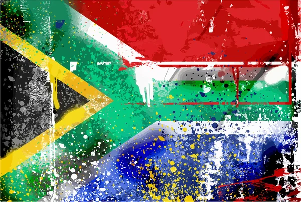 Grunge Bandera de Sudáfrica — Vector de stock