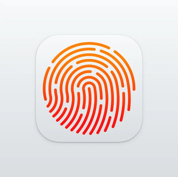 指紋のアプリのアイコン — ストックベクタ