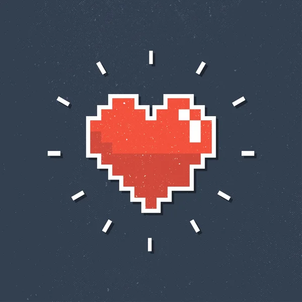 Pixel corazón — Vector de stock