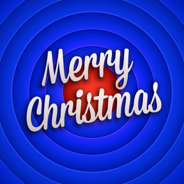 Movie ending screen with Merry Christmas label clipart