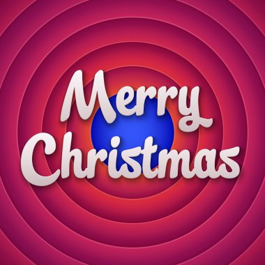 Movie ending screen with Merry Christmas label clipart
