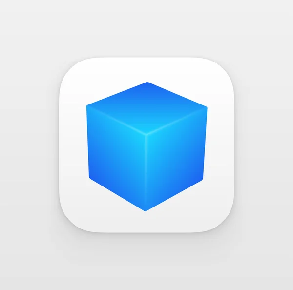 Значок приложения с 3d Cube — стоковый вектор