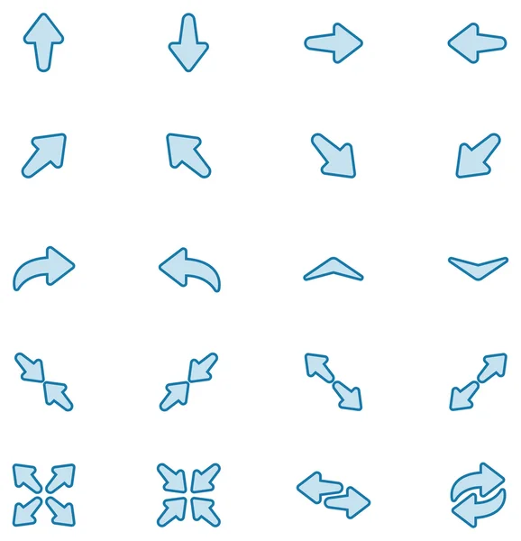 Ensemble d'icônes fléchées — Image vectorielle