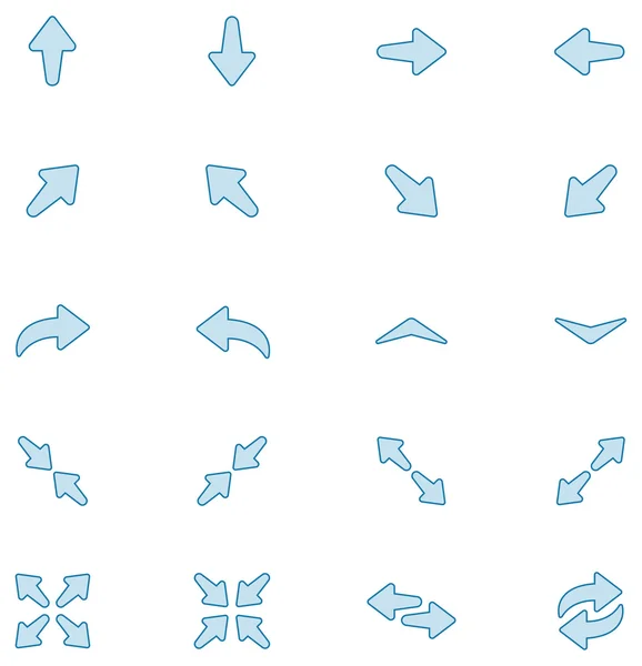 Ensemble d'icônes fléchées — Image vectorielle