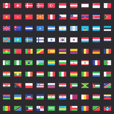 Dünya bayrağı. vektör simgeler