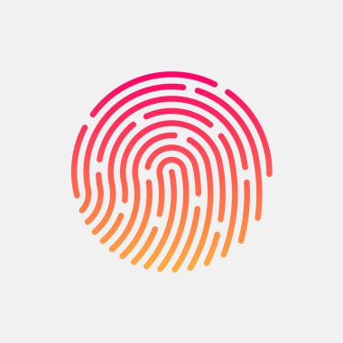 Kimliği app simgesi. Parmak izi vektör çizim