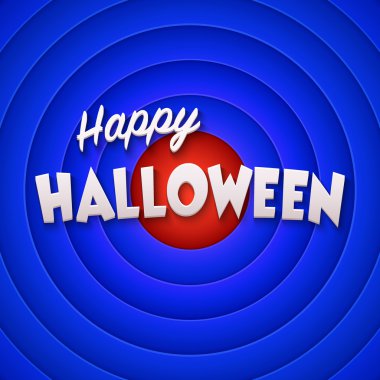 Film ekran mutlu Halloween etiketi ile biten. Vektör