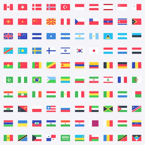 Flagge der Welt. Vektorsymbole — Stockvektor