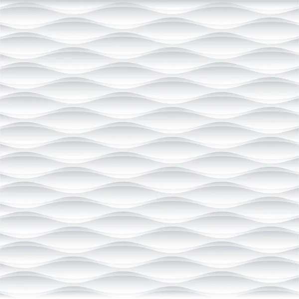 Weiße Welle nahtlose Textur. 3D-Vektormuster. — Stockvektor