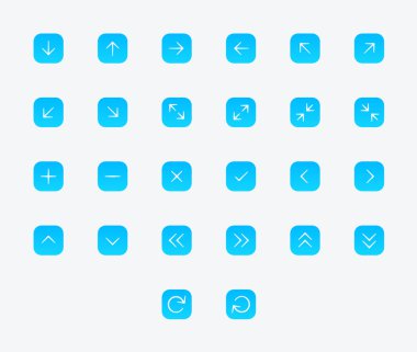 Okları simge seti. Vektör