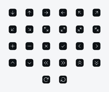 Okları simge seti. Vektör