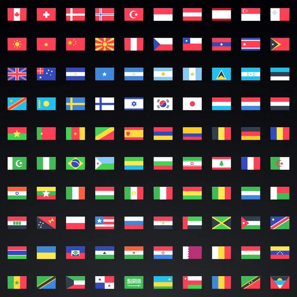 Flag of world. Vector icons — Stock Vector