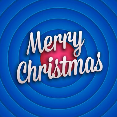 Movie ending screen with Merry Christmas label. Vector clipart