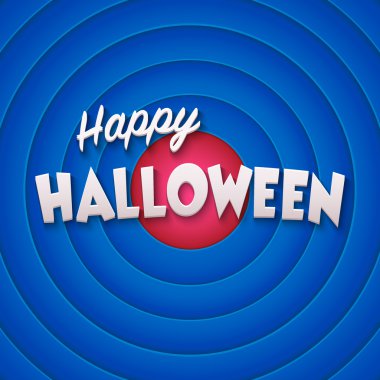 Film ekran mutlu Halloween etiketi ile biten. Vektör