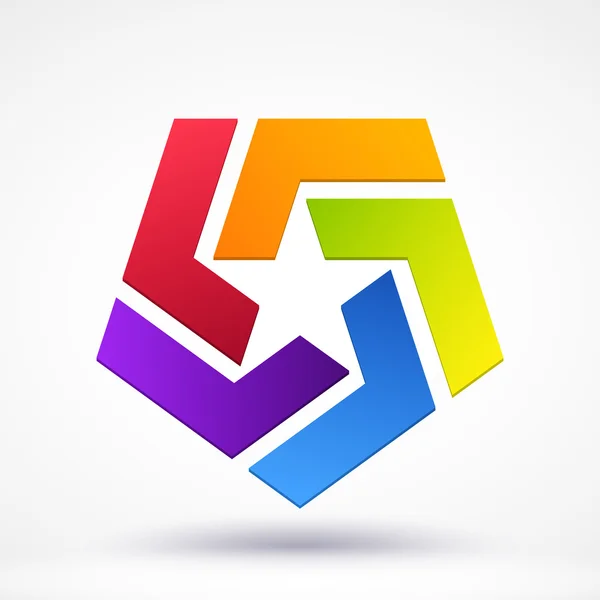 Logo de la estrella abstracta. Ilustración vectorial — Vector de stock