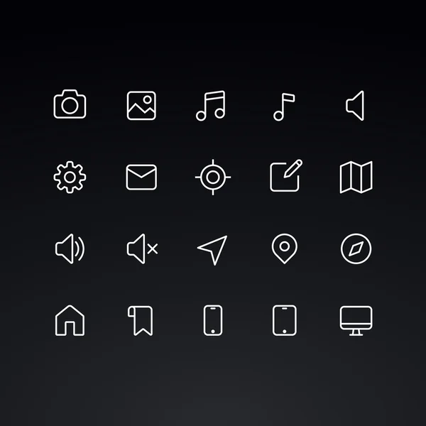 Outline vector icons for web and mobile. Thin 2 pixel stroke & 60x60 resolution. — Stock Vector