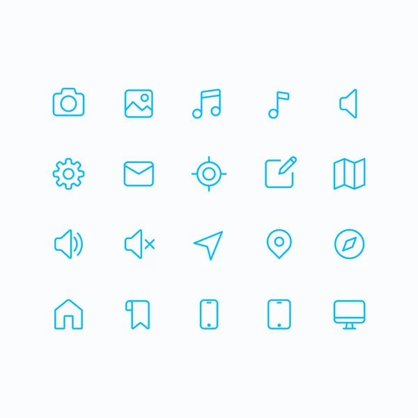 Een overzicht van vector iconen voor web en mobiel. dunne lijn 2 pixel & 60 x 60 resolutie. — Stockvector