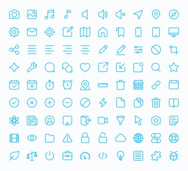 Web ve mobil için anahat vektör simgeler. 1 piksel kontur ve 60 x 60 çözünürlük ince.