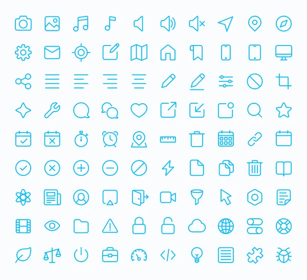 Outline vector icons for web and mobile. Thin 1 pixel stroke & 60x60 resolution. — Stock Vector