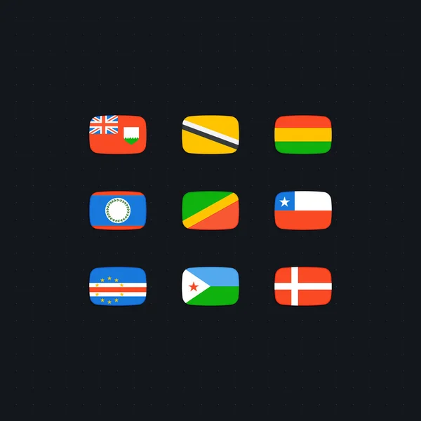 Vlag van de wereld. vector iconen — Stockvector