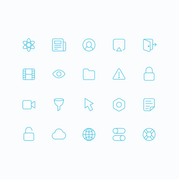 Overzicht vector iconen voor web en mobiel. Dunne lijn 1 pixel & 60 x 60 resolutie. — Stockvector