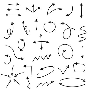 Ok set kroki. İş ve eğitim tasarımınız için vektör çizim. Tasarım öğeleri. Kolay düzenlemek.