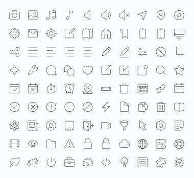 Outline vector icons for web and mobile clipart