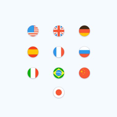 Dünya bayrağı. vektör simgeler