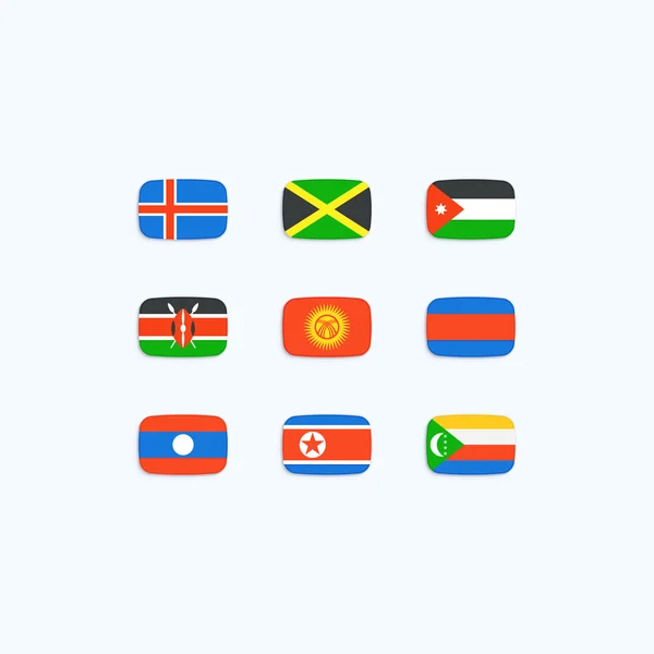 Vlag van de wereld. vector iconen — Stockvector