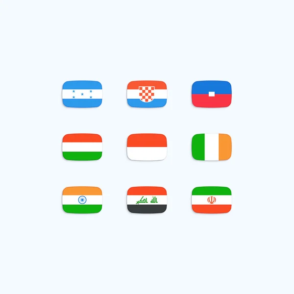 Bandiera del mondo. Icone vettoriali — Vettoriale Stock