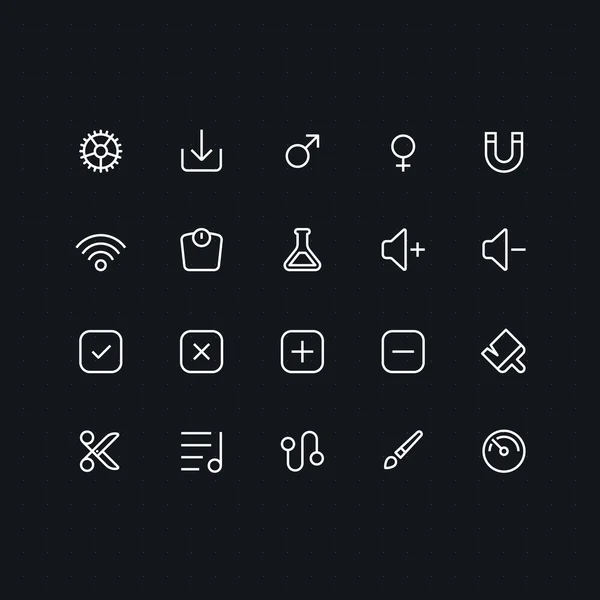 Outline vector icons for web and mobile. Thin 1 pixel stroke & 60x60 resolution. — Stock Vector