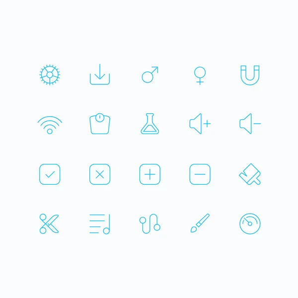 Overzicht vector iconen voor web en mobiel. Dunne lijn 1 pixel & 60 x 60 resolutie. — Stockvector