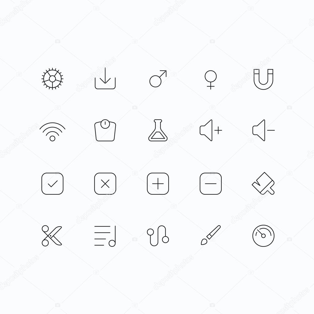 Outline vector icons for web and mobile. Thin 1 pixel stroke & 60x60 resolution.