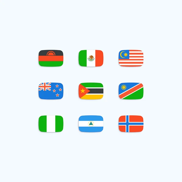世界的旗子 — 图库矢量图片