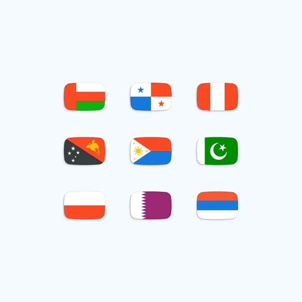 Drapeaux du monde — Image vectorielle