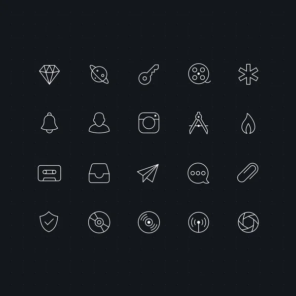 Outline vector icons for web and mobile — Stock Vector