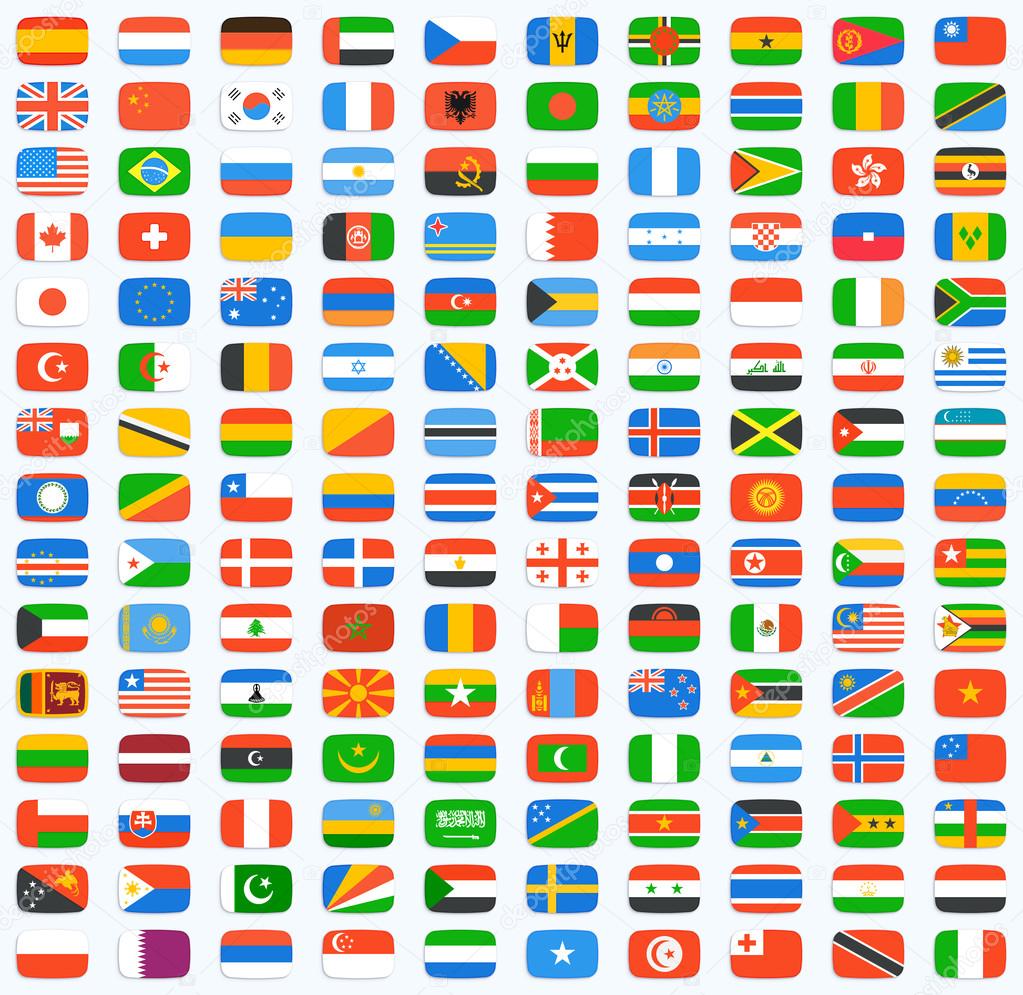 Flag of world. Vector icons