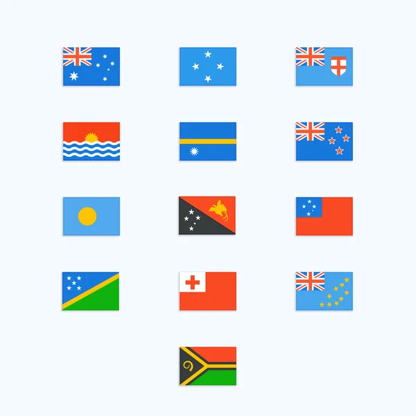 Oceanian Country Flags — Stock Vector
