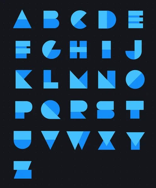 Геометрический буквенный алфавит — стоковый вектор