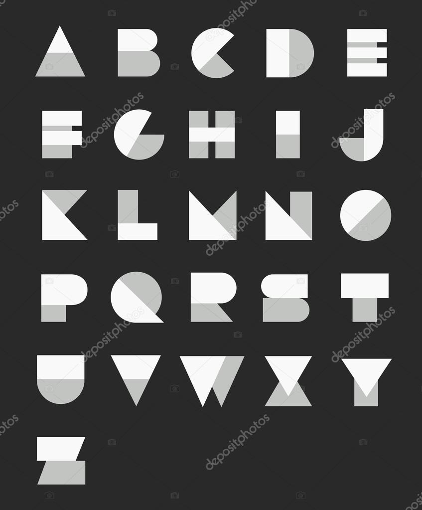 Geometric Paper Alphabet