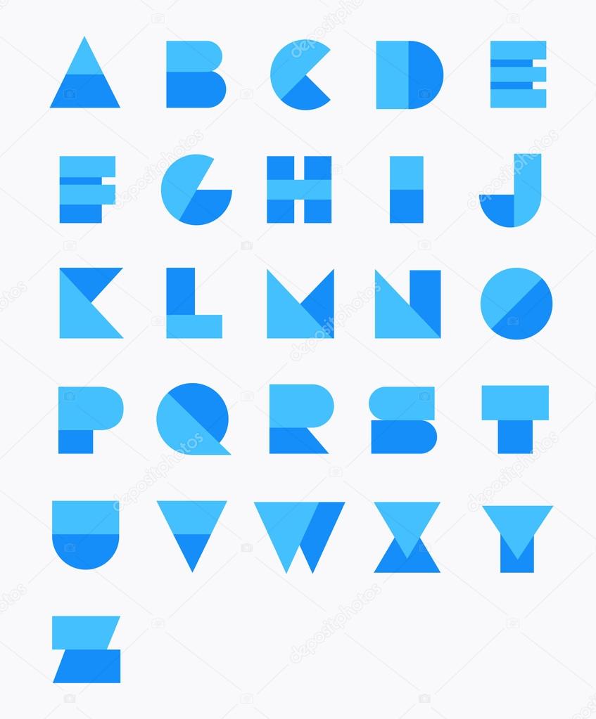 Geometric Paper Alphabet. Vector set