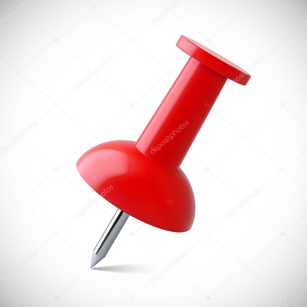 Red push pin isolated