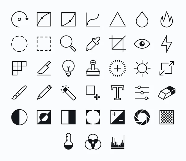 Fotografi disposition vector ikoner för webb och mobil — Stock vektor